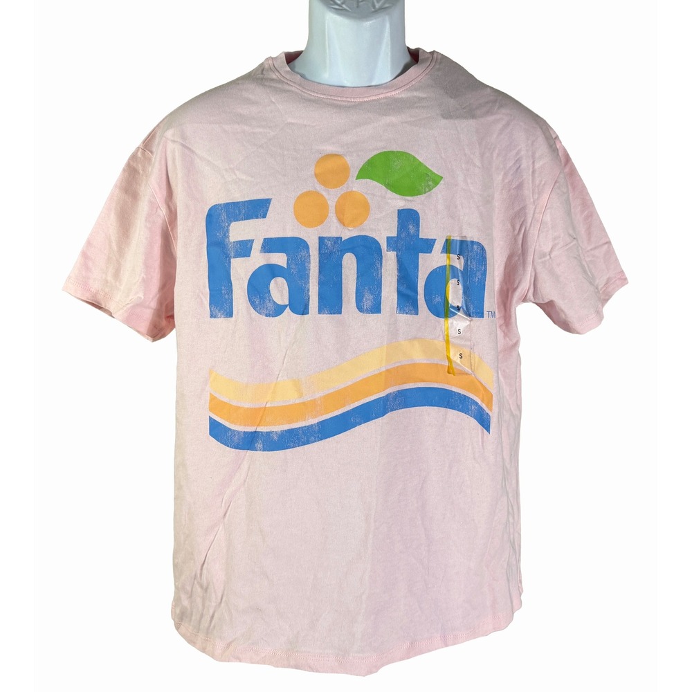 Fanta Graphic T-Shirt‎ Women Small Pink New Short Sleeve Retro Soda Logo Tee